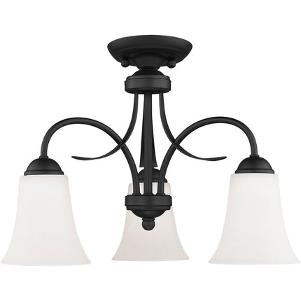 Black Three Light Dimmable Chandelier With Shades HomeRoots