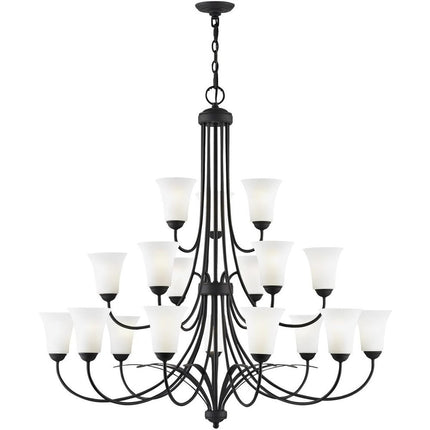 Black Multi Light Metal Dimmable Chandelier With Shades