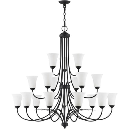 Black Multi Light Metal Dimmable Chandelier With Shades