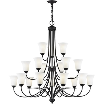 Black Multi Light Metal Dimmable Chandelier With Shades