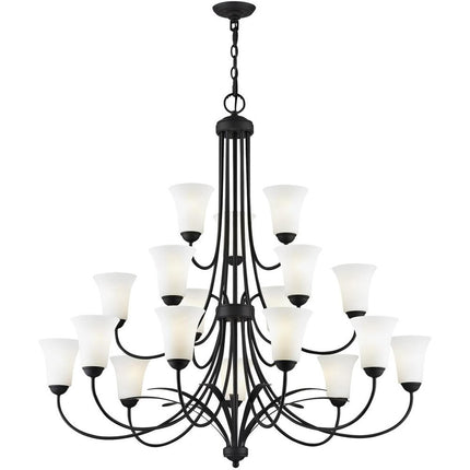 Black Multi Light Metal Dimmable Chandelier With Shades