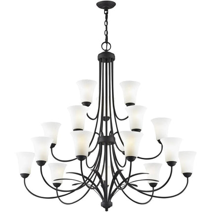 Black Multi Light Dimmable Chandelier With Shades HomeRoots