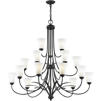 Black Multi Light Metal Dimmable Chandelier With Shades