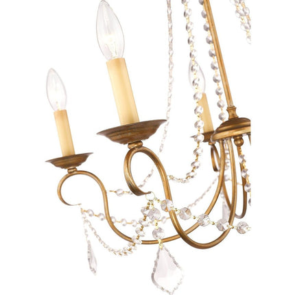 Five Light Dimmable Chandelier With Shades HomeRoots