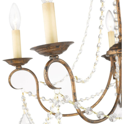 Five Light Dimmable Chandelier With Shades HomeRoots