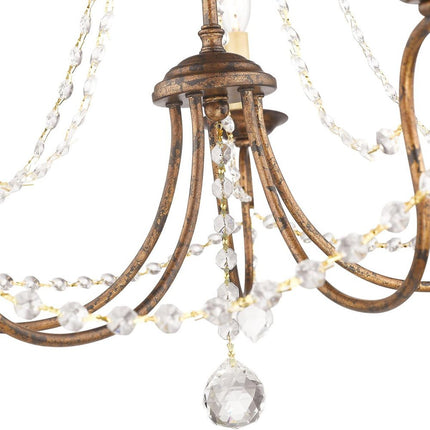 Five Light Dimmable Chandelier With Shades HomeRoots
