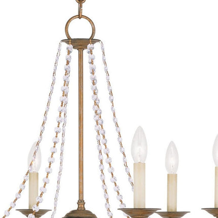Six Light Dimmable Chandelier With Shades HomeRoots