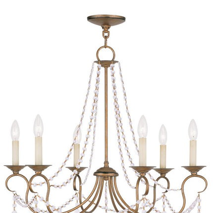 Six Light Dimmable Chandelier With Shades HomeRoots