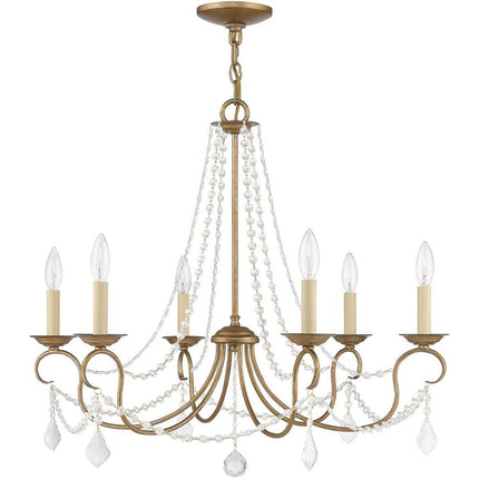 Six Light Dimmable Chandelier With Shades HomeRoots