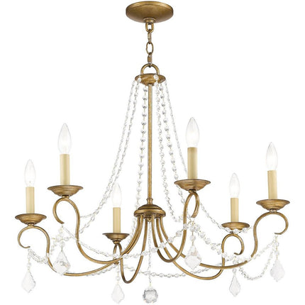 Six Light Dimmable Chandelier With Shades HomeRoots