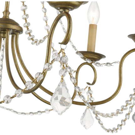 Six Light Dimmable Chandelier With Shades HomeRoots