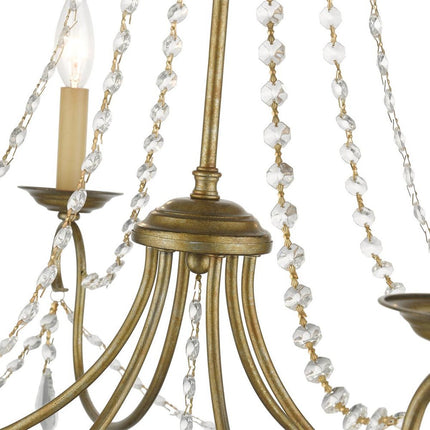 Six Light Dimmable Chandelier With Shades HomeRoots