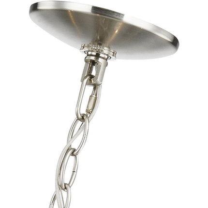 Nickel Six Light Metal Dimmable Chandelier With Shades