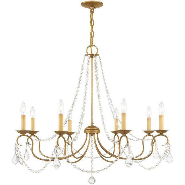 Eight Light Dimmable Chandelier With Shades HomeRoots