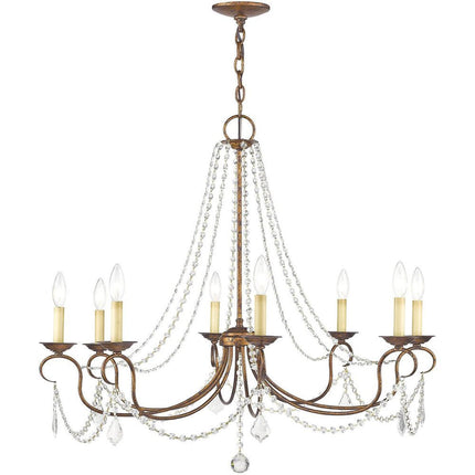 Eight Light Dimmable Chandelier With Shades HomeRoots