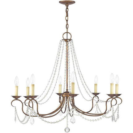Eight Light Dimmable Chandelier With Shades HomeRoots