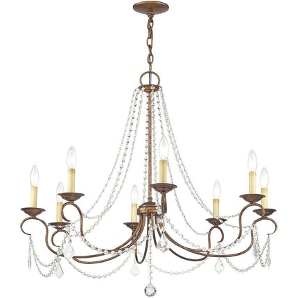 Eight Light Dimmable Chandelier With Shades HomeRoots