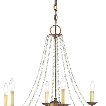 Eight Light Dimmable Chandelier With Shades HomeRoots