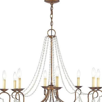 Eight Light Dimmable Chandelier With Shades HomeRoots
