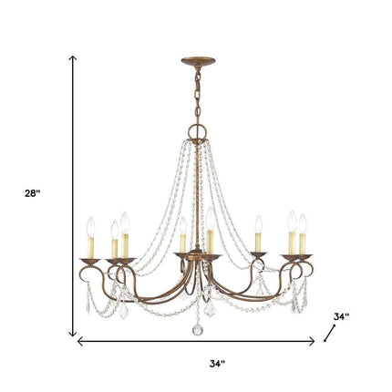 Eight Light Dimmable Chandelier With Shades HomeRoots