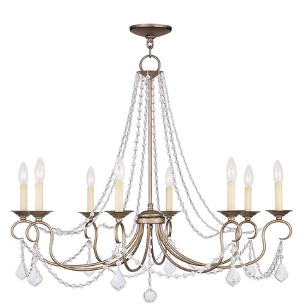 Eight Light Dimmable Chandelier With Shades HomeRoots