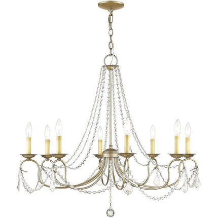 Eight Light Dimmable Chandelier With Shades HomeRoots