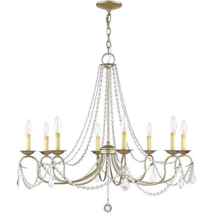 Eight Light Dimmable Chandelier With Shades HomeRoots