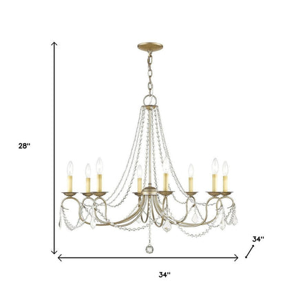 Eight Light Dimmable Chandelier With Shades HomeRoots