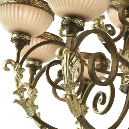 Bronze Multi Light Metal Dimmable Chandelier With Shades