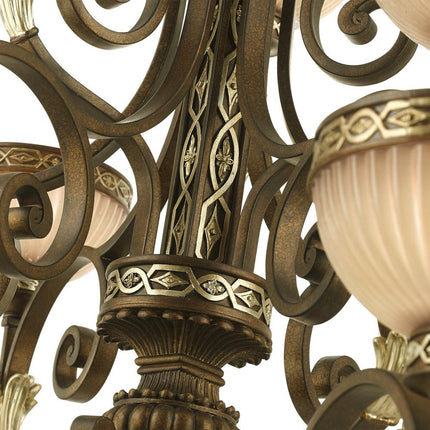 Bronze Multi Light Metal Dimmable Chandelier With Shades
