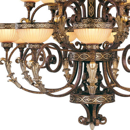 Bronze Multi Light Metal Dimmable Chandelier With Shades