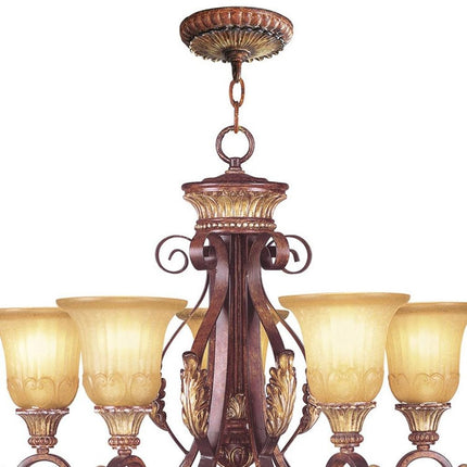 Six Light Dimmable Chandelier With Shades HomeRoots