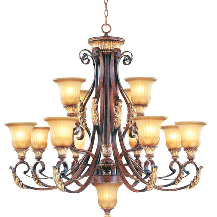 Bronze Multi Light Metal Dimmable Chandelier With Shades