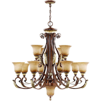 Bronze Multi Light Metal Dimmable Chandelier With Shades