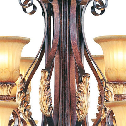 Bronze Multi Light Metal Dimmable Chandelier With Shades