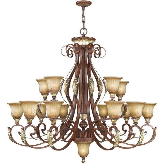 Bronze Multi Light Metal Dimmable Chandelier With Shades HomeRoots