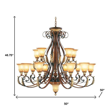 Bronze Multi Light Metal Dimmable Chandelier With Shades