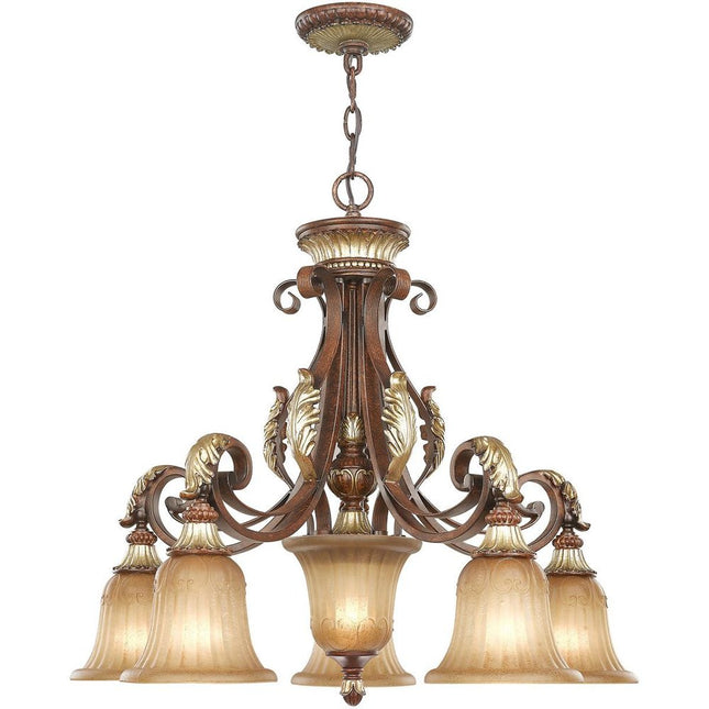 Six Light Dimmable Chandelier With Shades HomeRoots