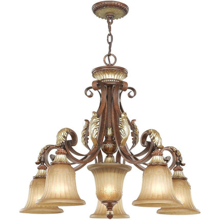 Six Light Dimmable Chandelier With Shades HomeRoots