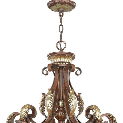 Six Light Dimmable Chandelier With Shades HomeRoots