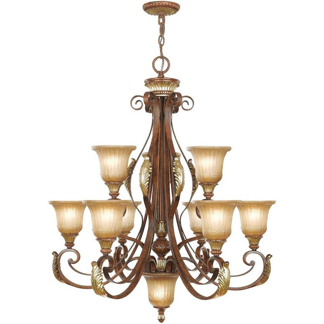 Ten Light Dimmable Chandelier With Shades HomeRoots