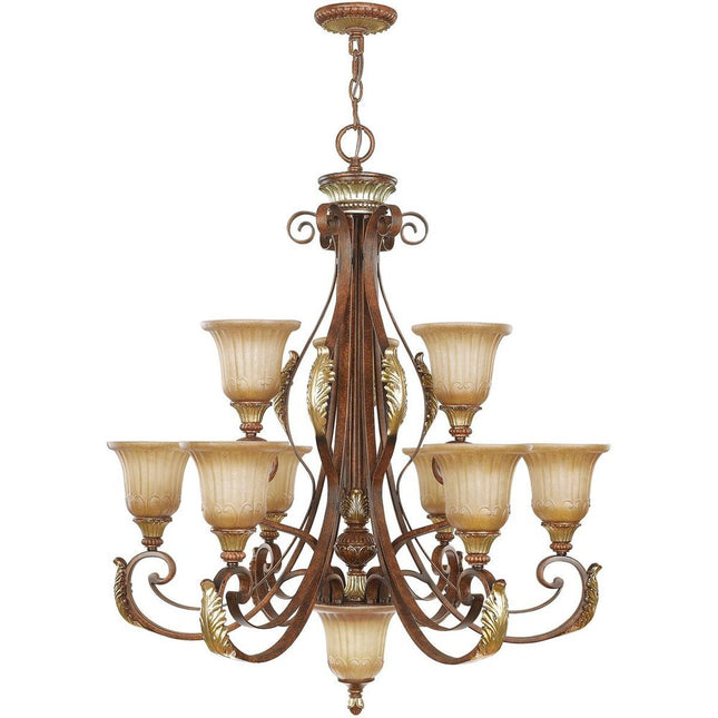 Ten Light Dimmable Chandelier With Shades HomeRoots