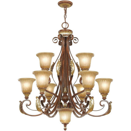Ten Light Dimmable Chandelier With Shades HomeRoots
