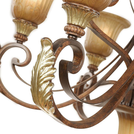 Ten Light Dimmable Chandelier With Shades HomeRoots
