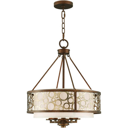 Bronze Five Light Metal Dimmable Chandelier With Shades