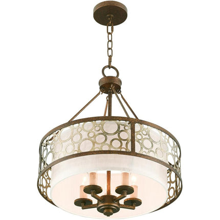 Bronze Five Light Metal Dimmable Chandelier With Shades