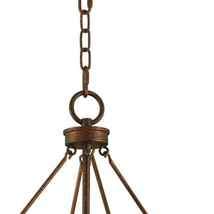 Bronze Five Light Metal Dimmable Chandelier With Shades