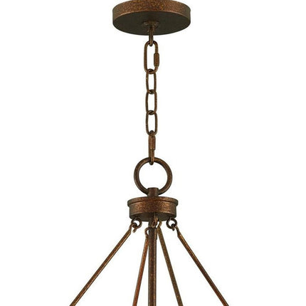 Bronze Five Light Metal Dimmable Chandelier With Shades