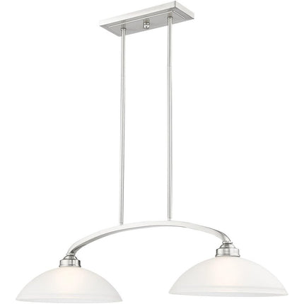 Nickel Two Light Metal Dimmable Chandelier With Shades HomeRoots