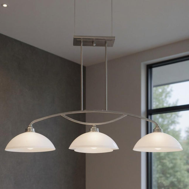 Three Light Dimmable Chandelier With Shades HomeRoots